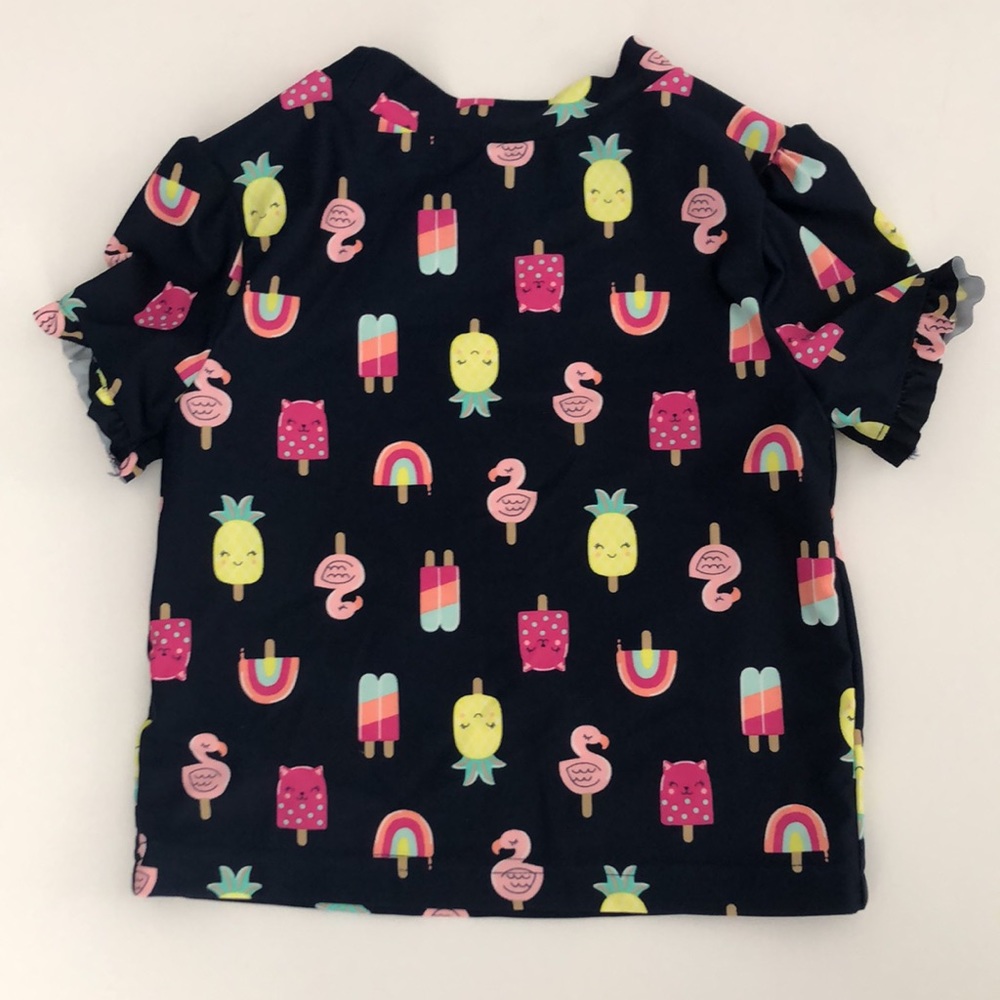 EUC Simple Joys by Carter’s Two Piece Short Sleeve Navy & Pink Swimsuit Size 5T - Picture 9 of 9